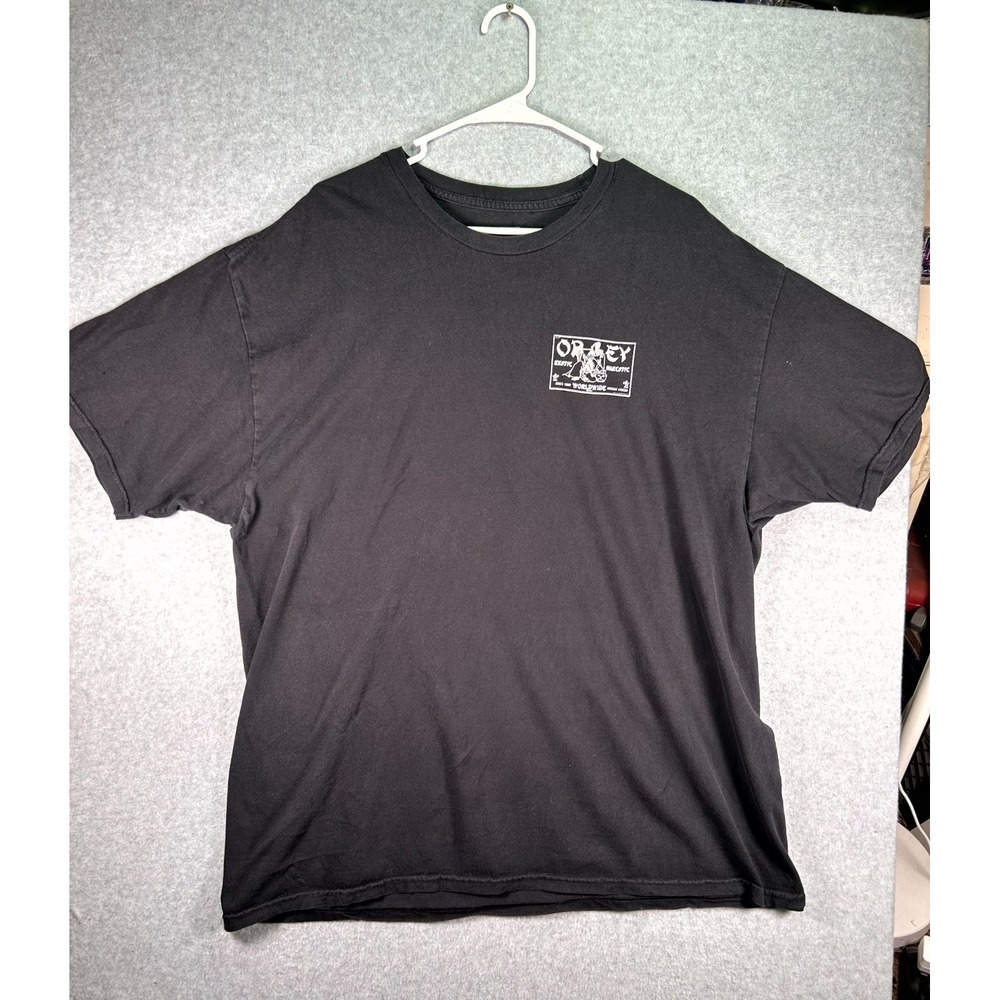Obey T-Shirt Mens 2XL Black Cotton Exotic Narcotic Worldwide Graphic Crew Neck